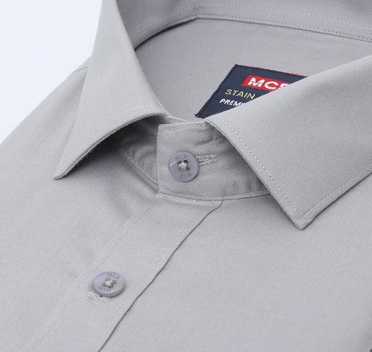 Stain Free Full Sleeve Formal Grey Shirt For Men