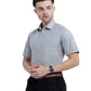 Stain Free Half Sleeve Formal Grey Color Shirt For Men