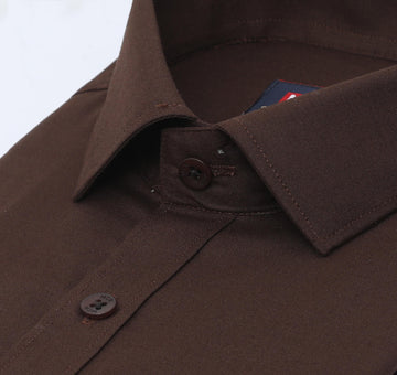 Stain Free Full Sleeve Formal Brown Shirt For Men