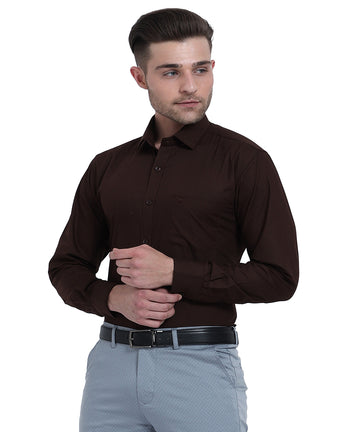 Order Stain Free Full Sleeve Formal Brown Shirt For Men