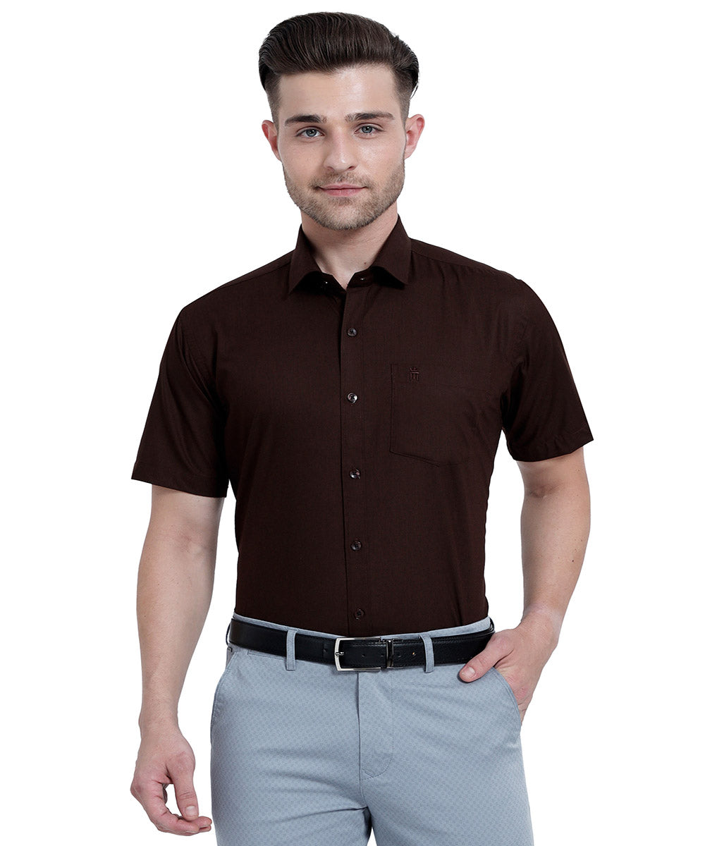 MCR Stain Free Half Sleeve Formal Color Shirt For Men - 68006