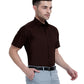Shop Stain Free Half Sleeve Formal Brown Color Shirt For Men