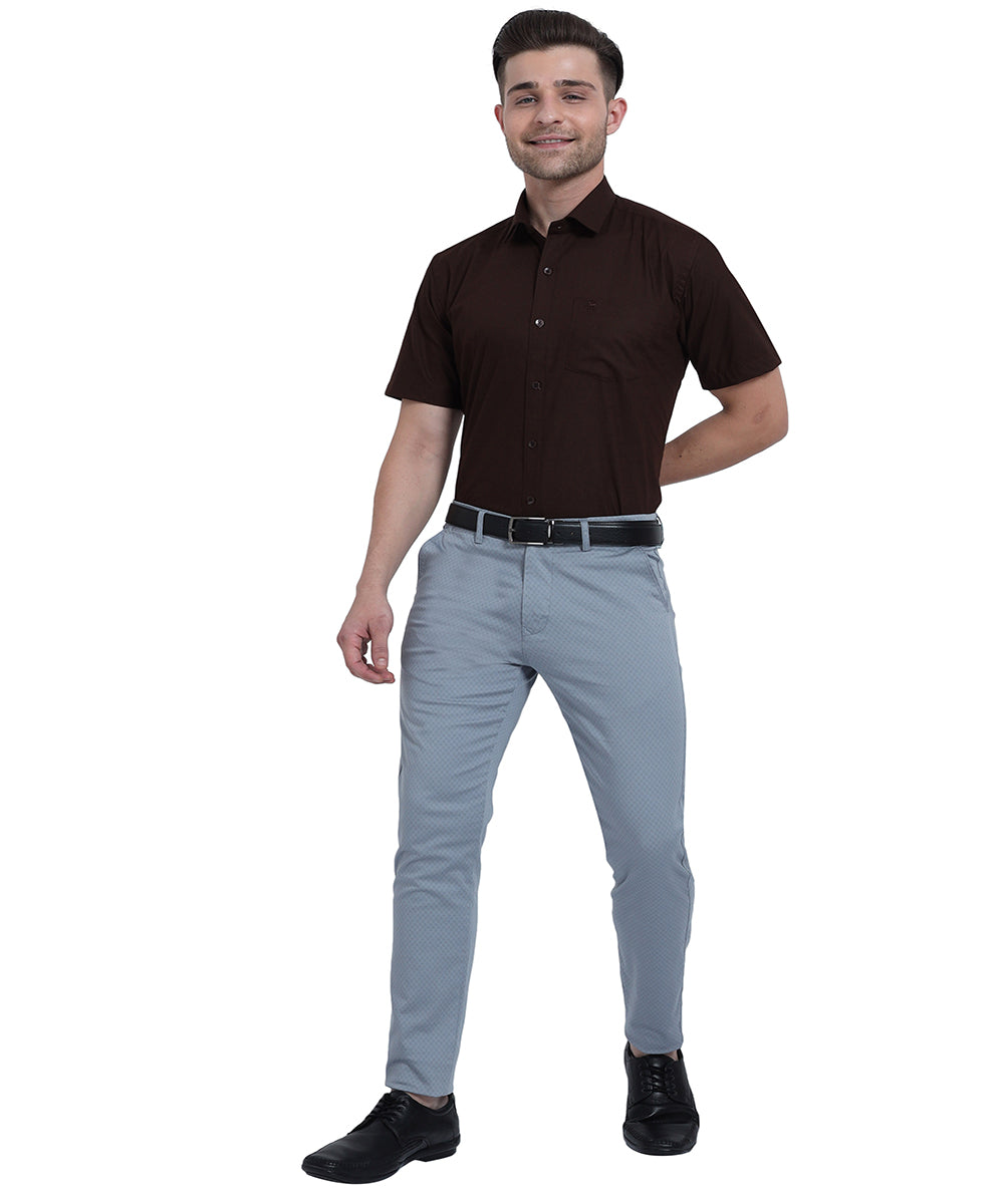 Order Stain Free Half Sleeve Formal Brown Color Shirt For Men