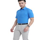 Shop Stain Free Half Sleeve Formal Blue Color Shirt For Men