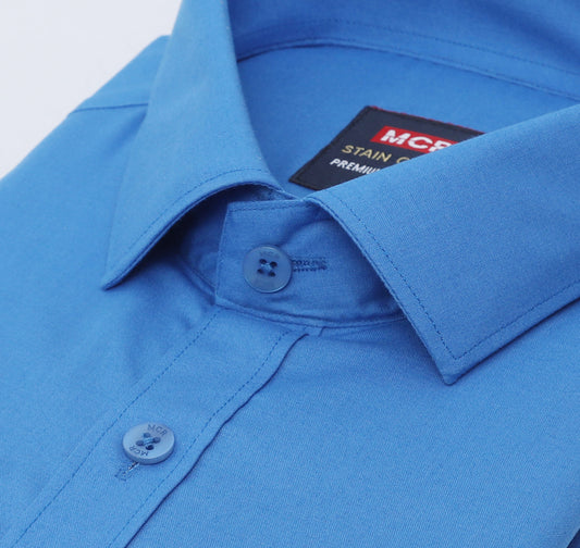 Stain Free Full Sleeve Formal Blue Color Shirt For Men