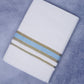Feather Finish Cotton 2929 W/D Dhothie 3.80 MTR - Sky Blue