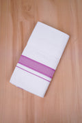 Pure  Cotton White Double Dhoti Fancy Border 3.80 m|FCD-471 PINK