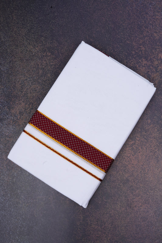 FD-200 W/D DHOTI 3.80 MTR-Dark Maroon