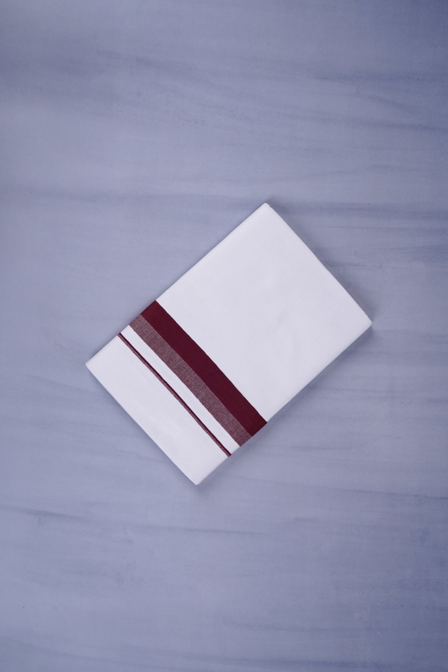 KERALOOM FINISH COTTON 332 W/D DHOTI 3.80 MTR - Dark Maroon