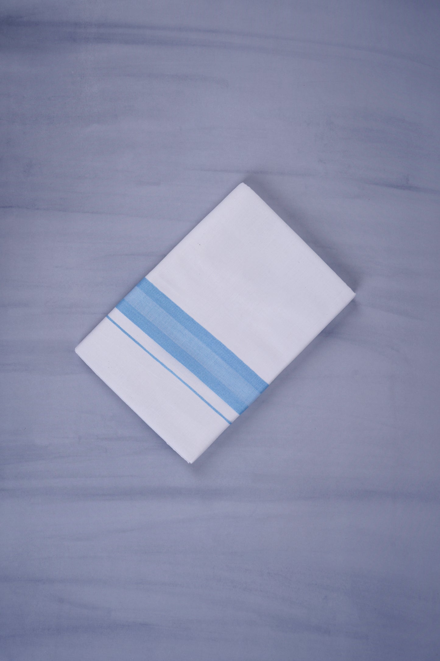 KERALOOM FINISH COTTON 329 W/D DHOTI 3.80 MTR - Sky Blue