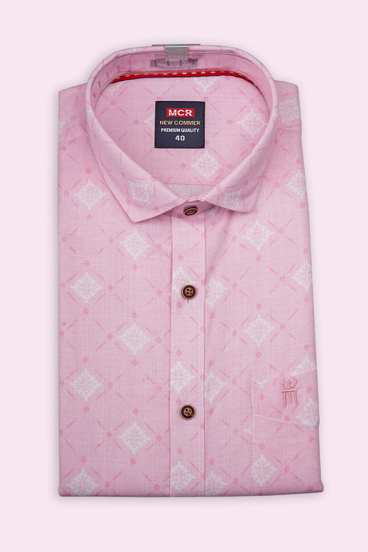 Buy NEW COMMER RELAX FIT HALF SLEEVE PINK SHIRT