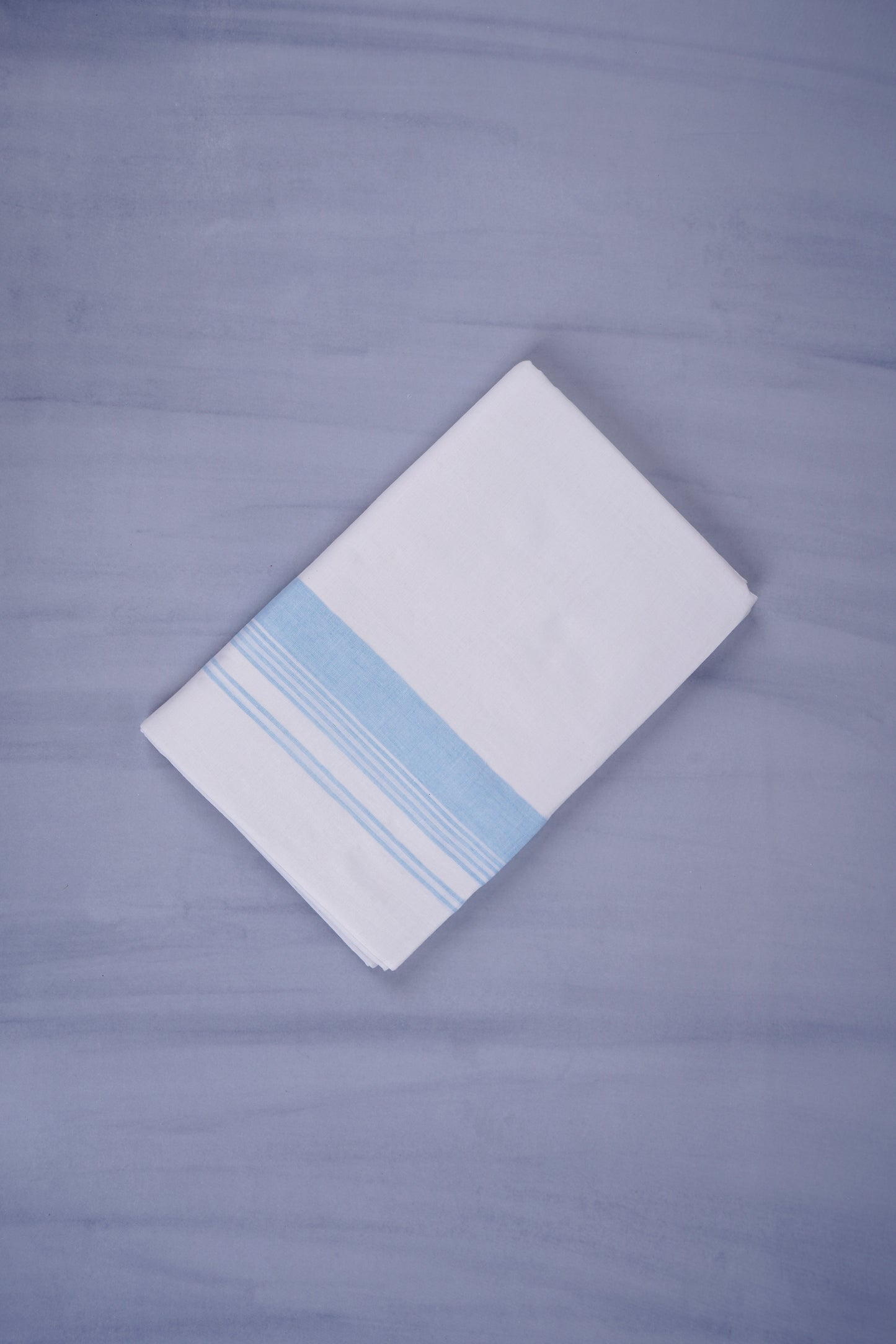 KERALOOM FINISH COTTON 327 W/D DHOTI 3.80 MTR - Sky Blue
