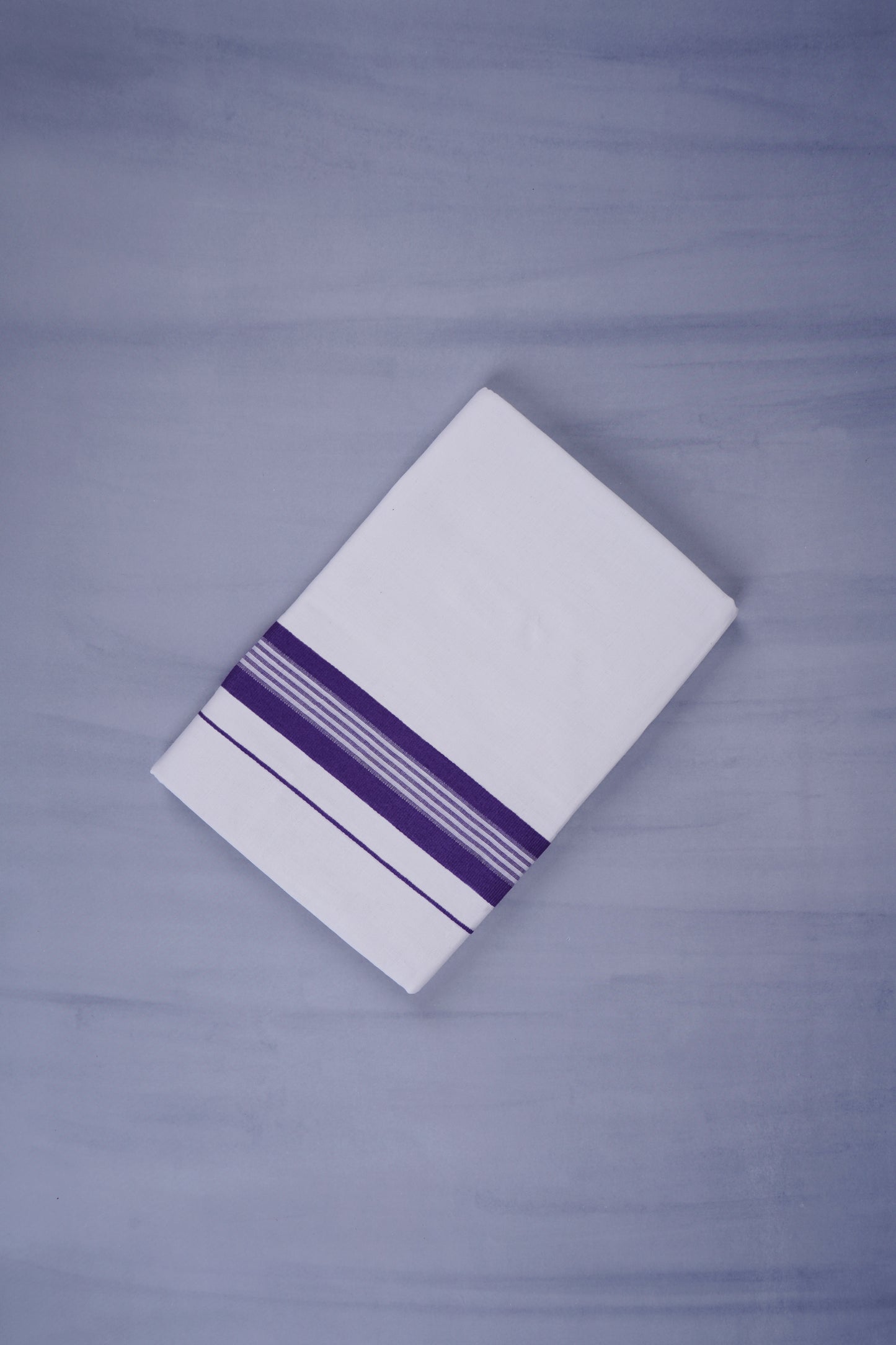 KERALOOM FINISH COTTON 331 W/D DHOTI 3.80 MTR - Dark Violet