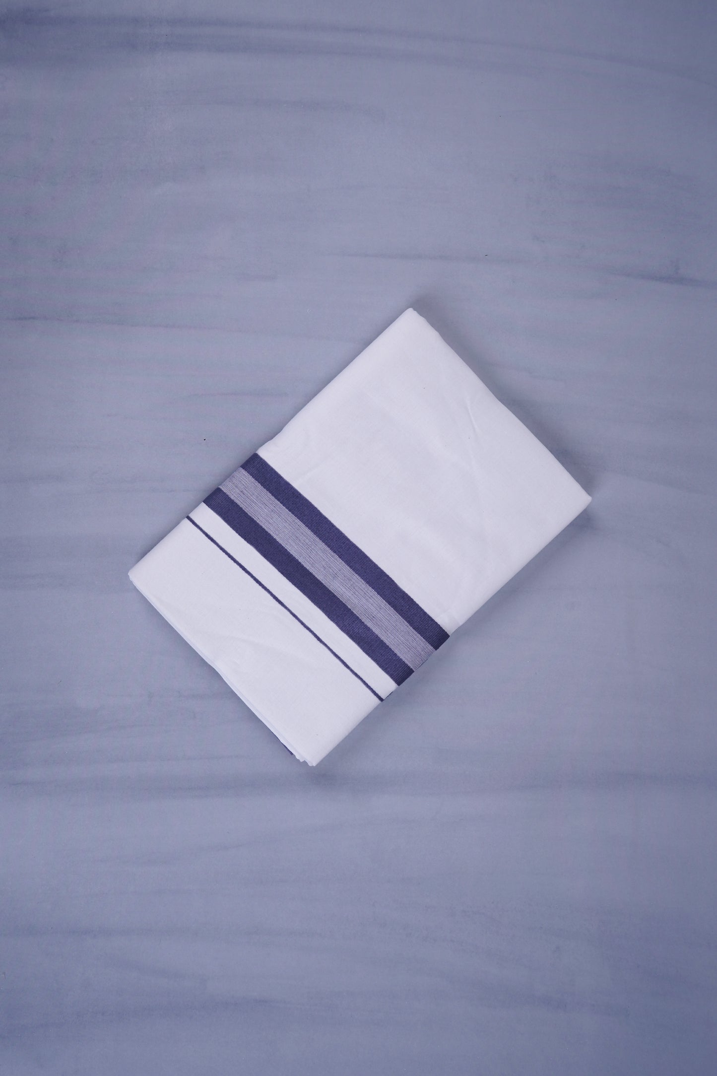 KERALOOM FINISH COTTON 329 W/D DHOTI 3.80 MTR - Navy Blue