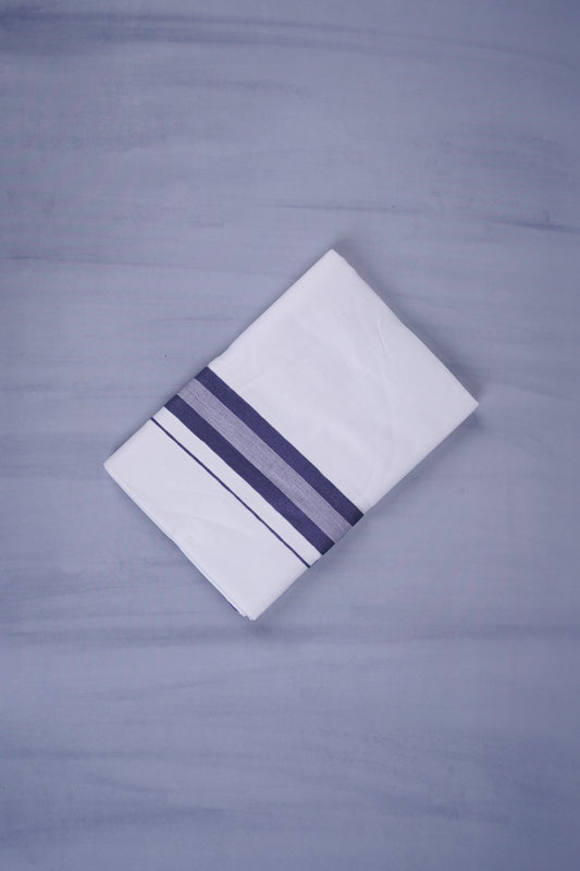 KERALOOM FINISH COTTON 329 W/D DHOTI 3.80 MTR - Navy Blue