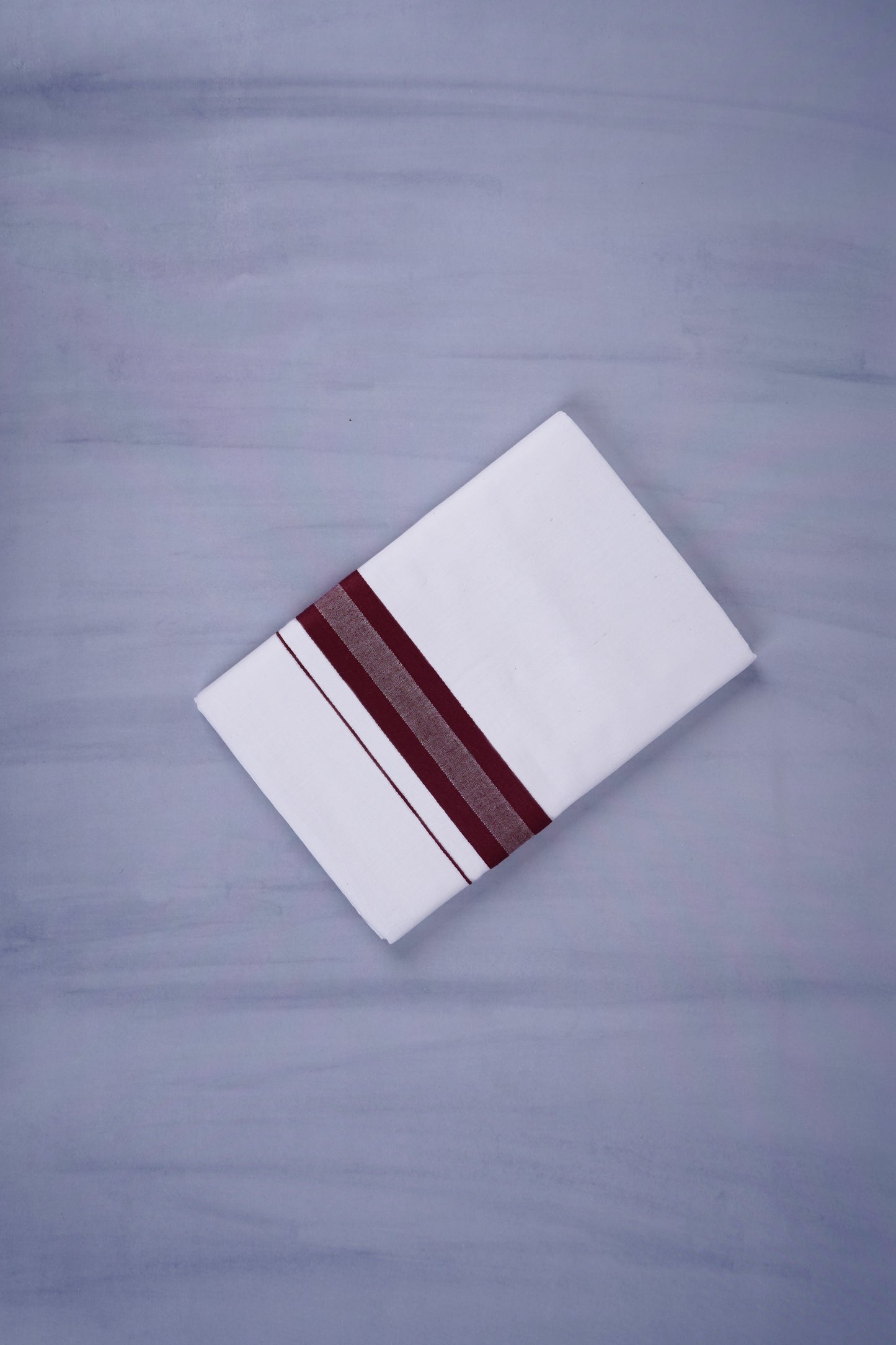 KERALOOM FINISH COTTON 329 W/D DHOTI 3.80 MTR - Dark Maroon