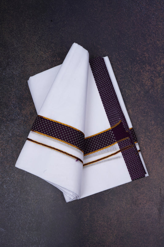 FD-200 W/D DHOTI 3.80 MTR-Dark Maroon