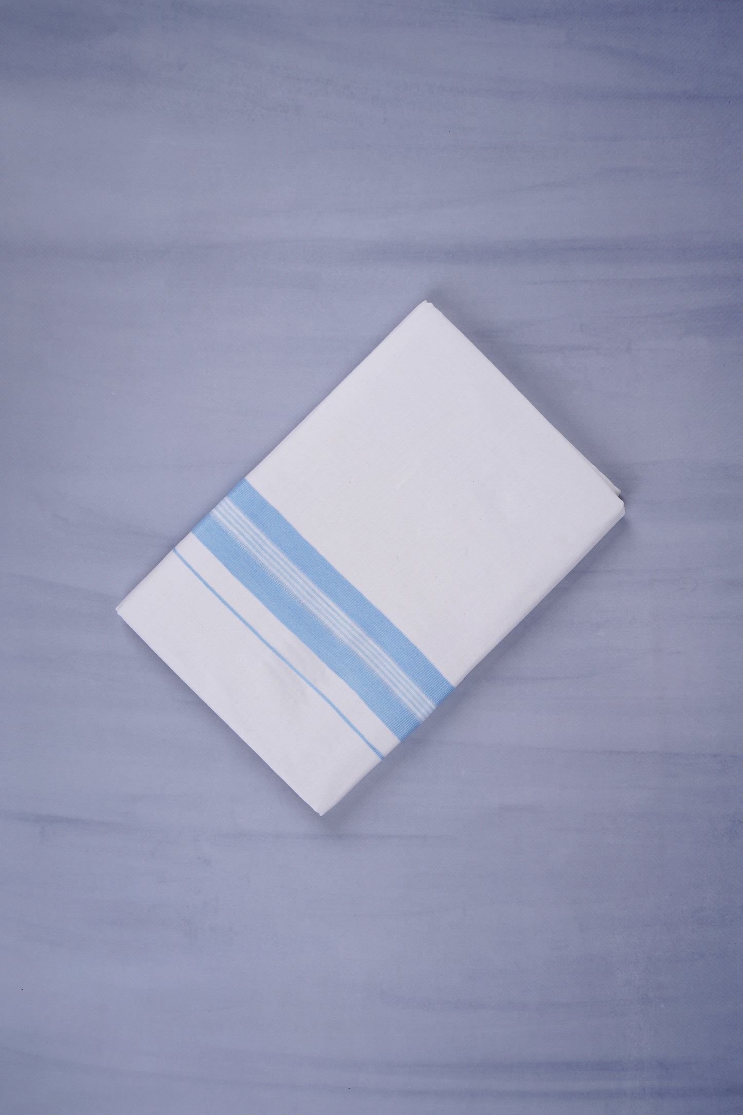 KERALOOM FINISH COTTON 331 W/D DHOTI 3.80 MTR - Sky Blue