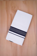 Pure  Cotton White Double Dhoti Fancy Border 3.80 m|FCD-471 BLACK