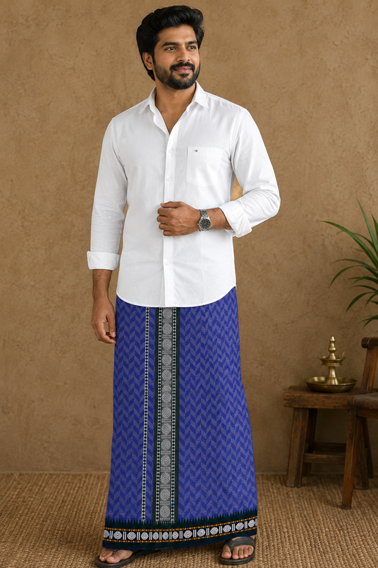 Sulthan Colours Dhoti - Blue