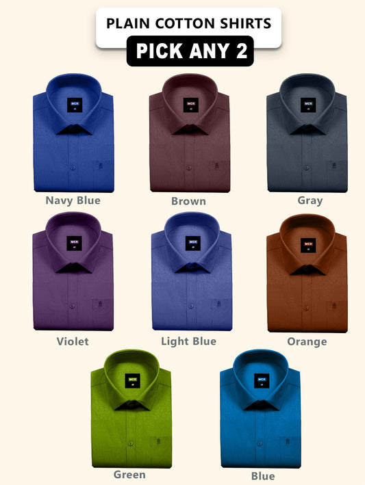 Great MCR Offer Combo Half Sleeve Colour Shirt (Buy 1 get 1 free) - 36 size