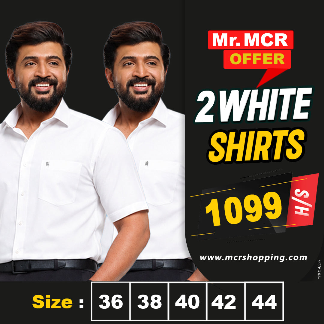 Mr. MCR Offer Combo White Shirt (Buy 1 get 1 free)