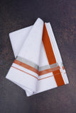 FD-168 W/D DHOTI 3.80 MTR-Dark Brown