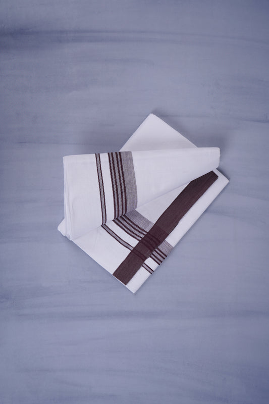 KERALOOM FINISH COTTON 333 W/D DHOTI 3.80 MTR - Maroon