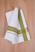 Pure  Cotton White Double Dhoti Fancy Border 3.80 m|FCD-471 OLIVE GREEN