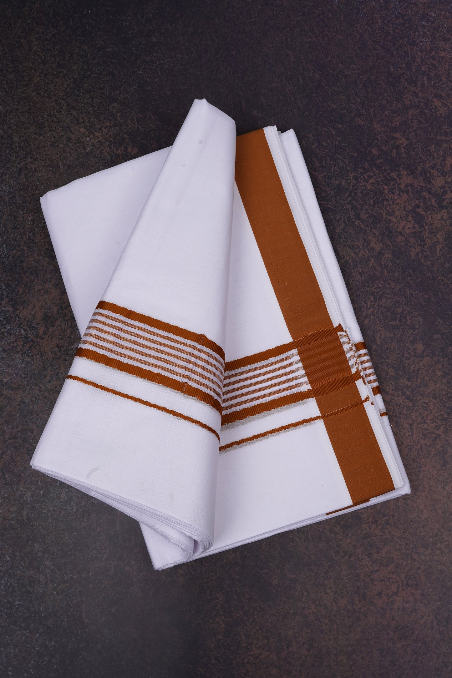 FD-162 W/D DHOTI 3.80 MTR-Dark Brown