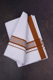 FD-162 W/D DHOTI 3.80 MTR-Dark Brown