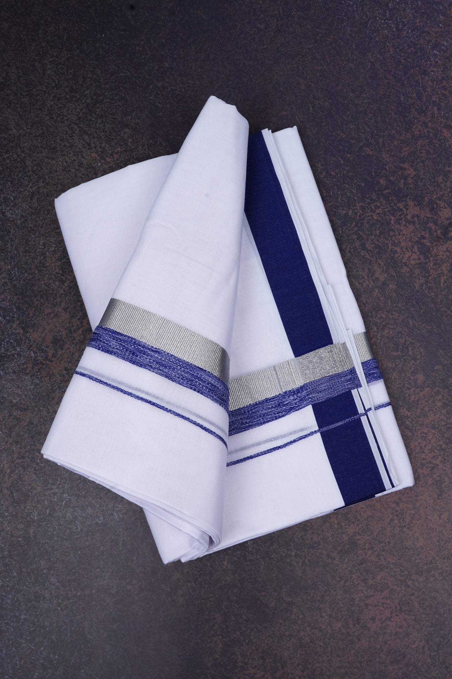 FD-168 W/D DHOTI 3.80 MTR-Dark Blue