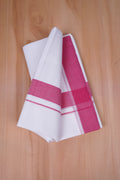 Pure  Cotton White Double Dhoti Fancy Border 4.00 m|FCD-39 PINK
