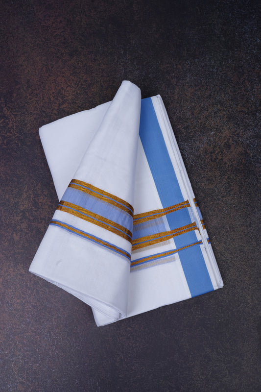 FD-172 W/D DHOTI 3.80 MTR-Blue