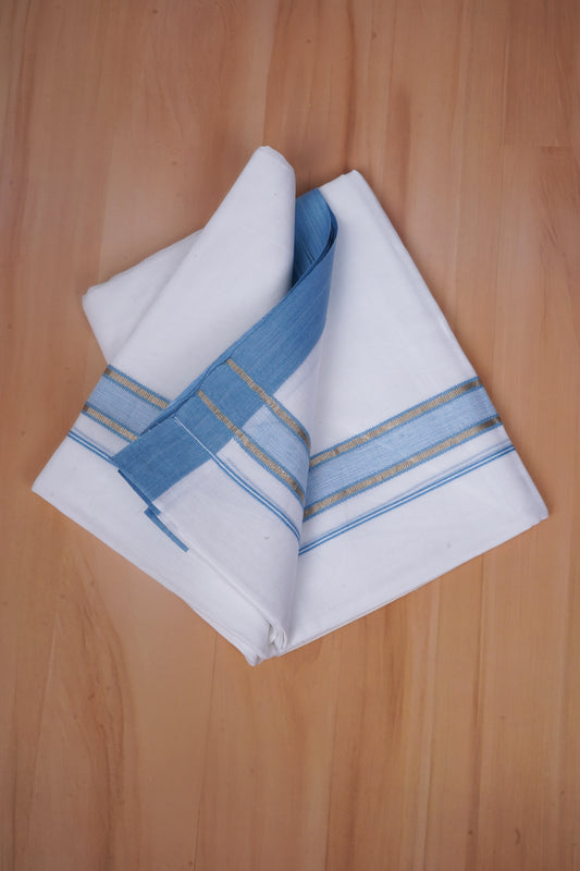 FCD-517 W/D DHOTI 3.80 MTR - Light Blue