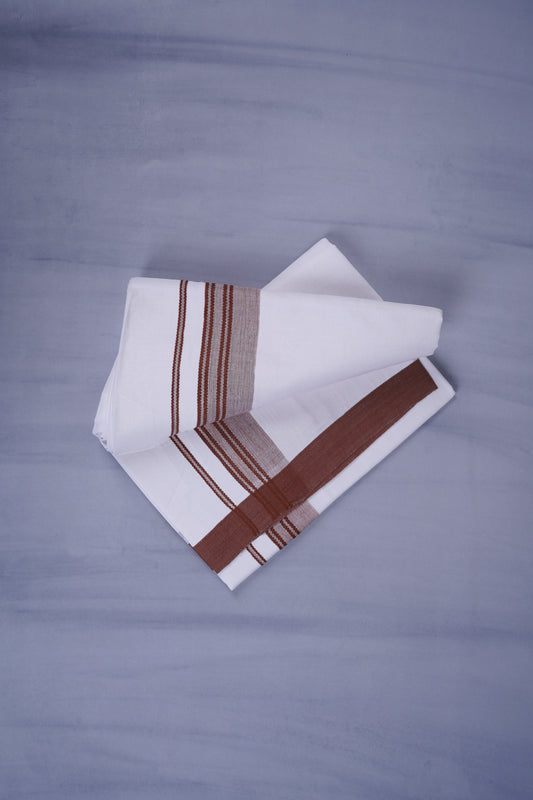 KERALOOM FINISH COTTON 333 W/D DHOTI 3.80 MTR - Brown