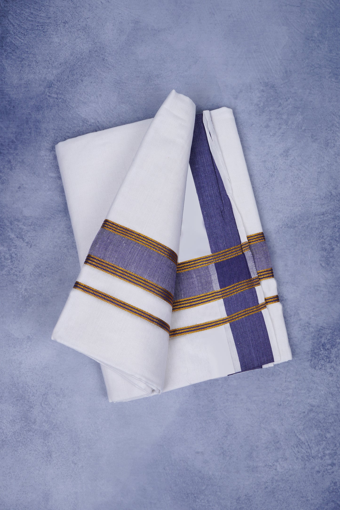 Feather Finish Cotton 2929 W/D Dhothie 3.80 MTR - Violet