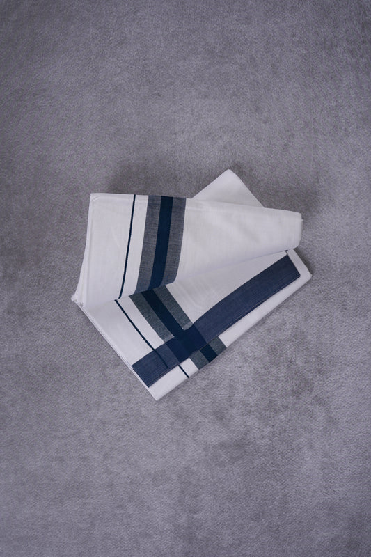 KERALOOM FINISH COTTON 326 W/D DHOTI 3.80 MTR - Dark Blue