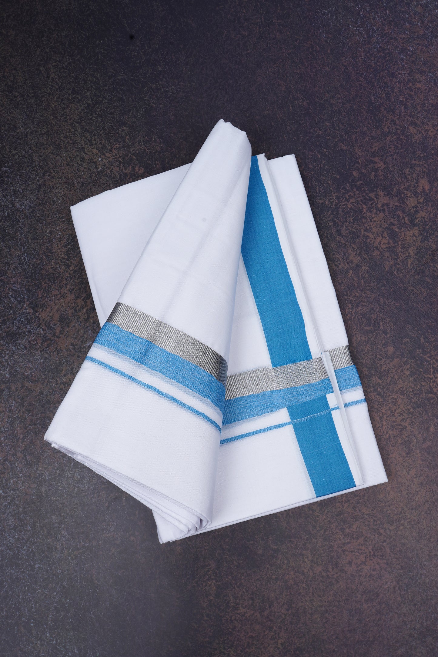 FD-168 W/D DHOTI 3.80 MTR-Blue