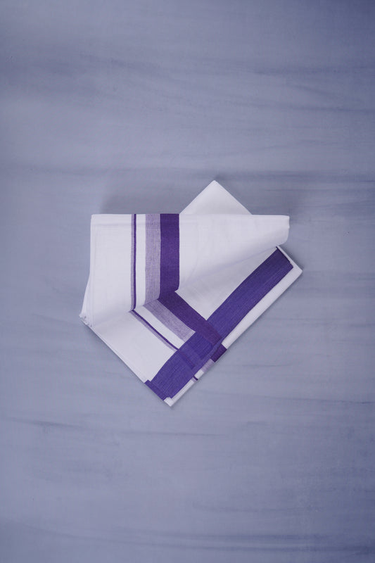 KERALOOM FINISH COTTON 332 W/D DHOTI 3.80 MTR - Violet