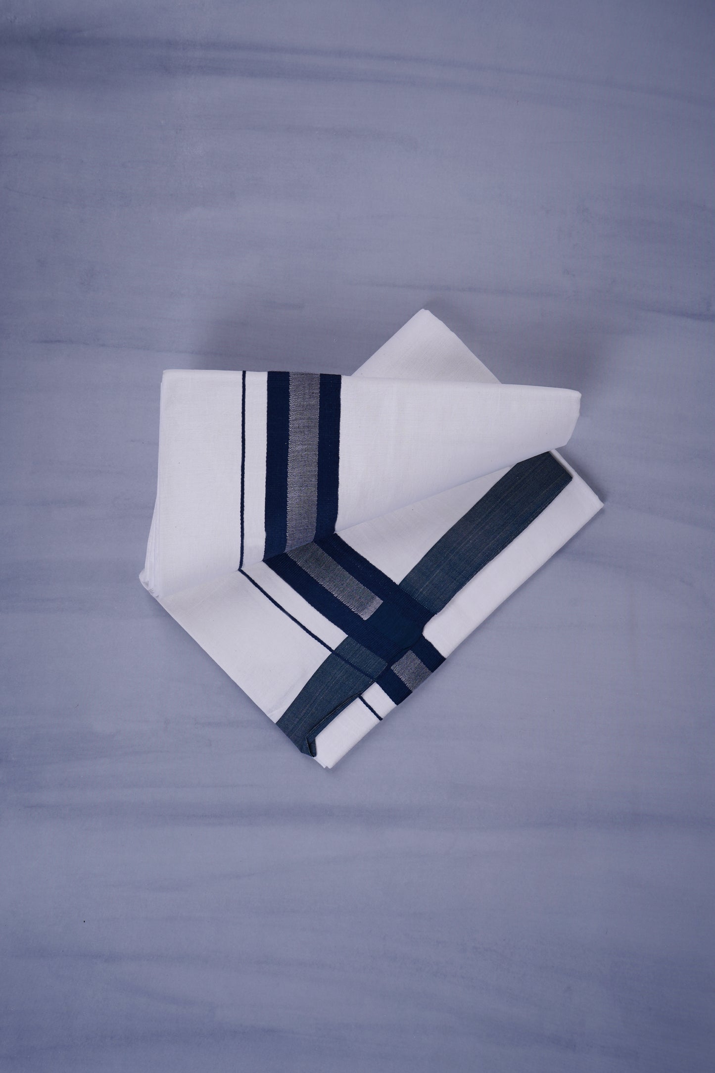 KERALOOM FINISH COTTON 329 W/D DHOTI 3.80 MTR - Navy Blue