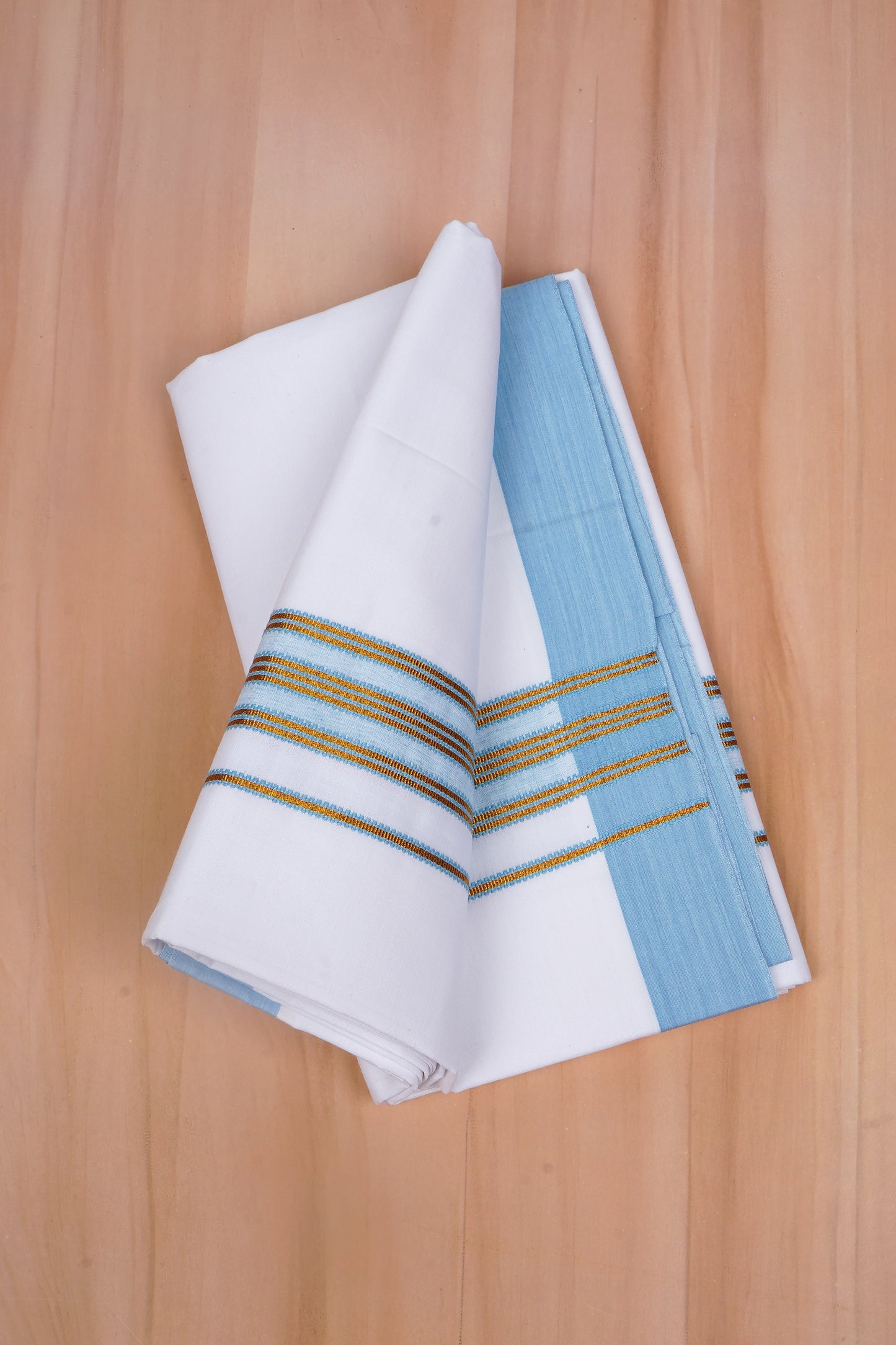 Heritage Gold W/S Dhoti 2.00 MTR - Sky Blue