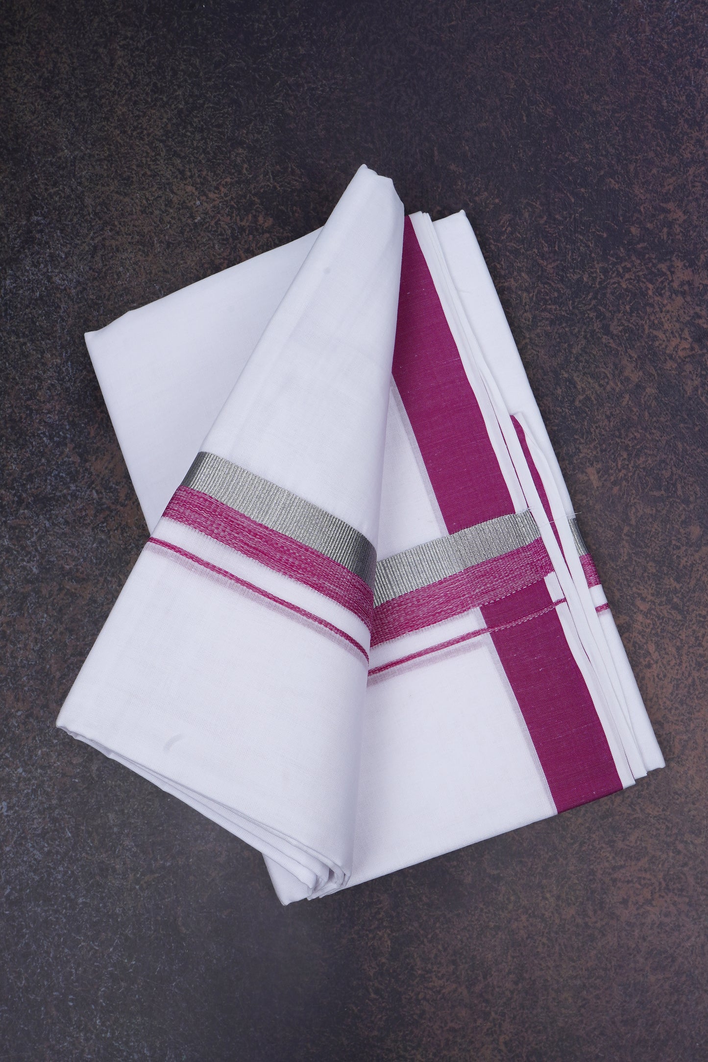 FD-168 W/D DHOTI 3.80 MTR-Dark Pink