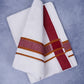 Feather Finish Cotton 2929 W/D Dhothie 3.80 MTR - Maroon