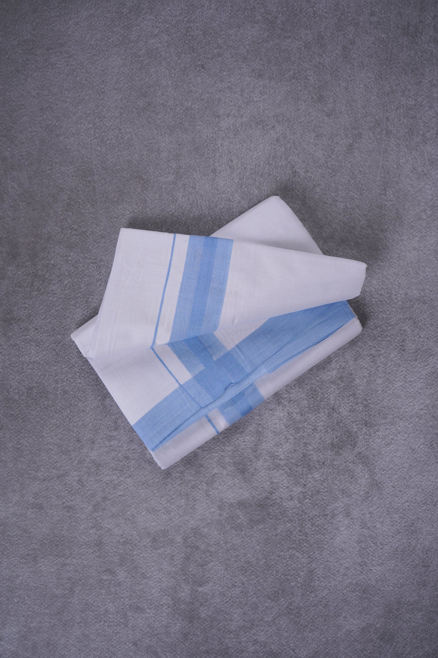 KERALOOM FINISH COTTON 326 W/D DHOTI 3.80 MTR - Sky Blue