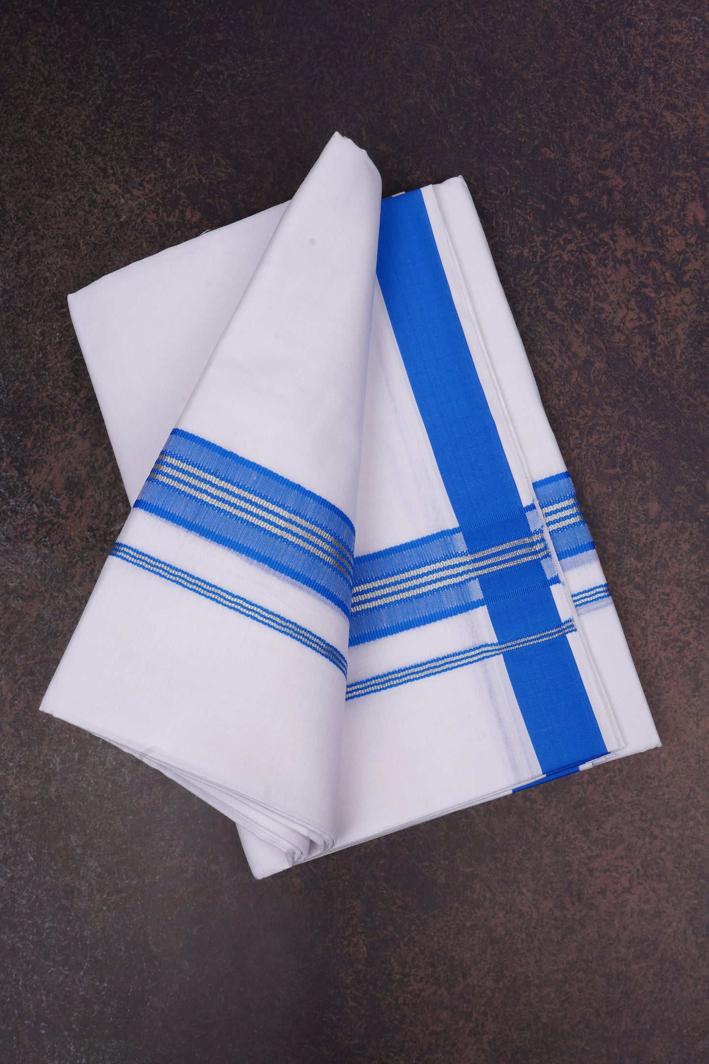 FD-166 W/D DHOTI 3.80 MTR-Blue