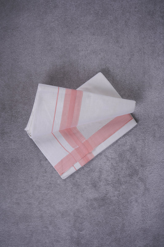 KERALOOM FINISH COTTON 326 W/D DHOTI 3.80 MTR - Pink