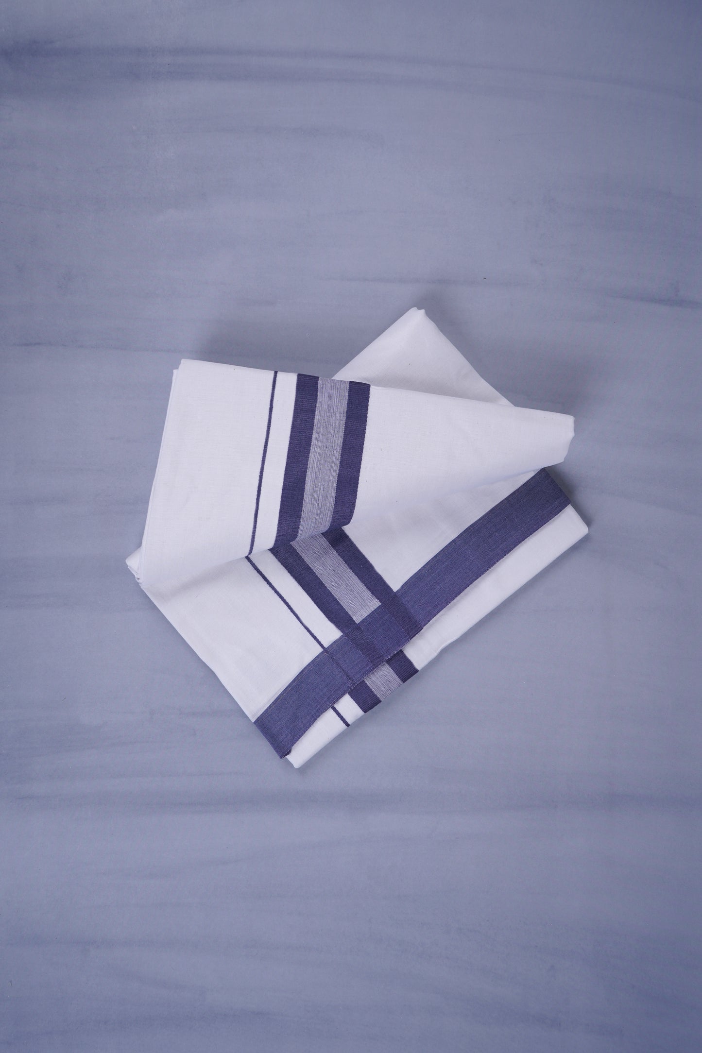 KERALOOM FINISH COTTON 329 W/D DHOTI 3.80 MTR - Navy Blue