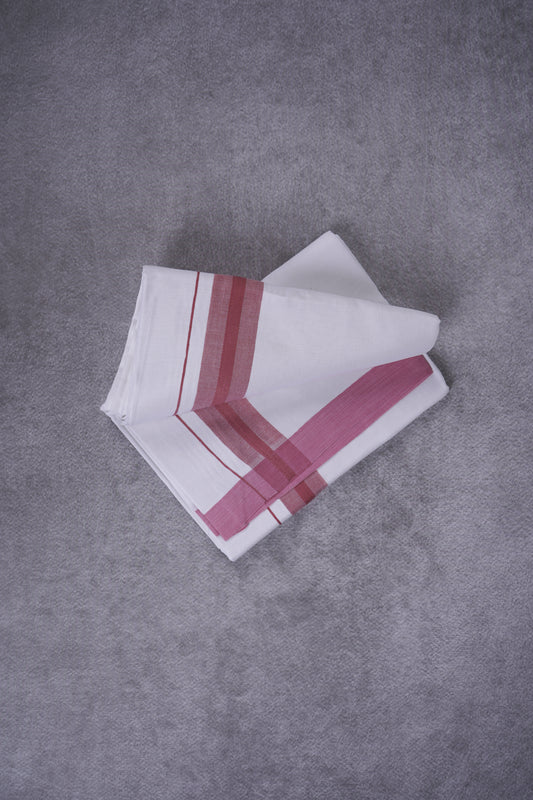 KERALOOM FINISH COTTON 326 W/D DHOTI 3.80 MTR - Dark Pink