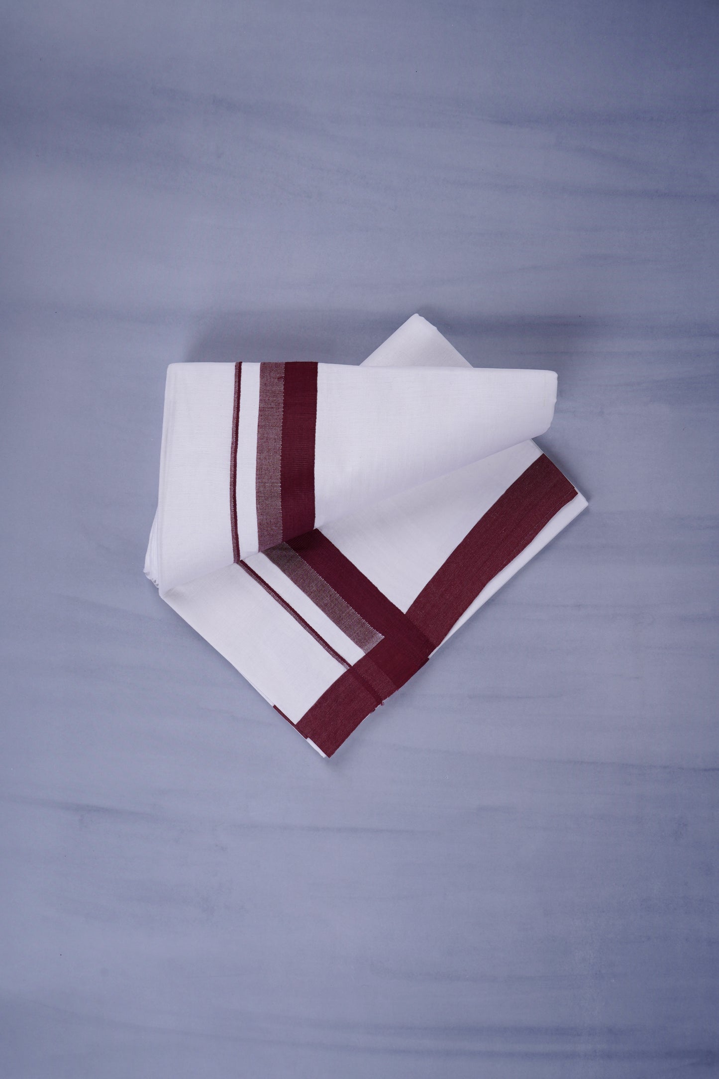 KERALOOM FINISH COTTON 332 W/D DHOTI 3.80 MTR - Dark Maroon